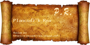 Plancsák Rea névjegykártya